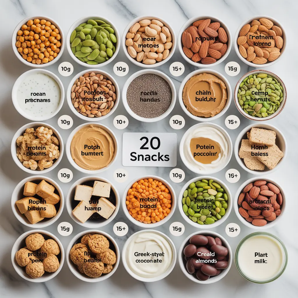 Comprehensive guide to the 20 best high-protein vegan snacks for plant-based nutrition