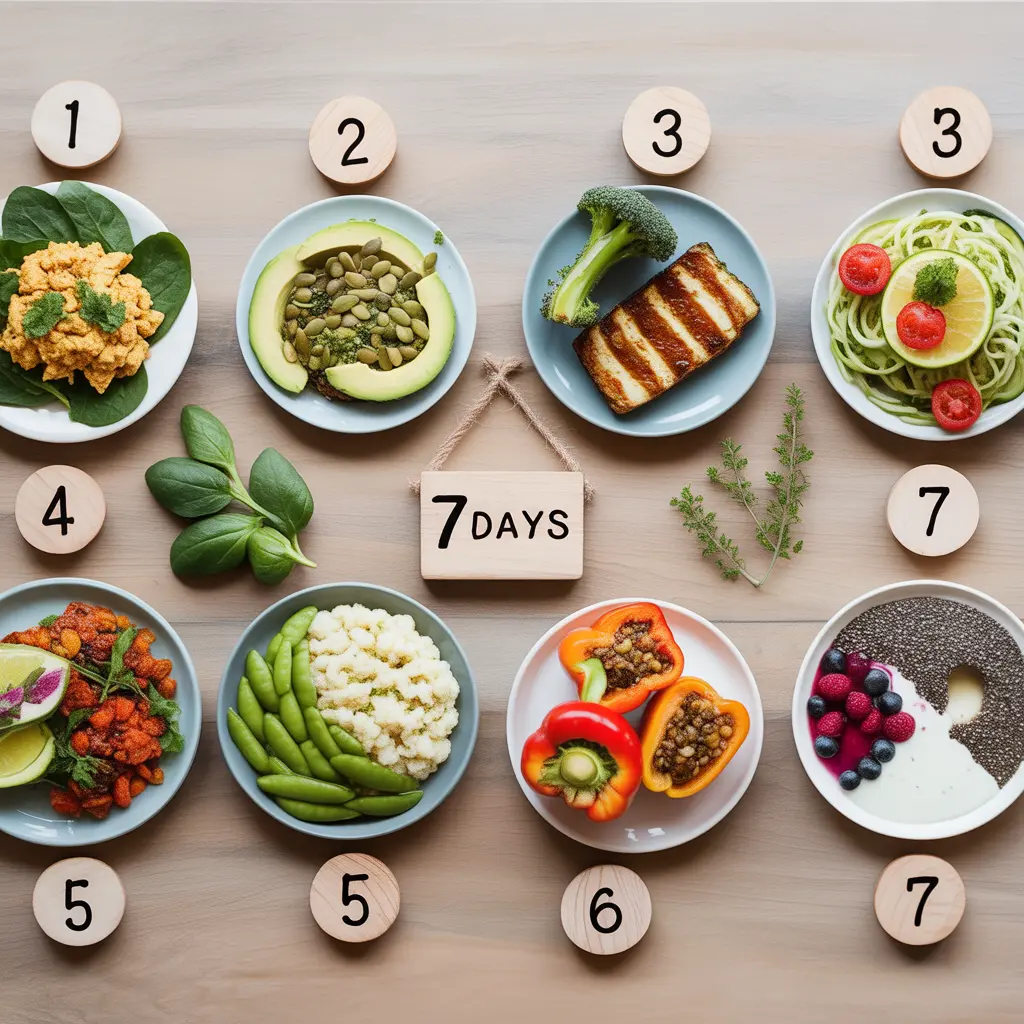 7-day low carb vegan meal plan examples with high-protein plant-based recipes