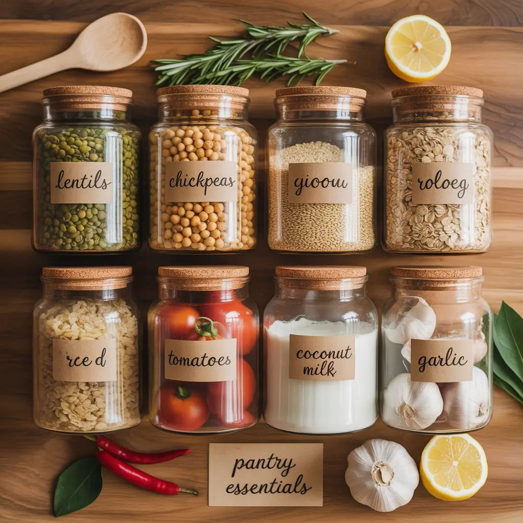 8 essential vegan pantry staples guide for easy plant-based meal prep