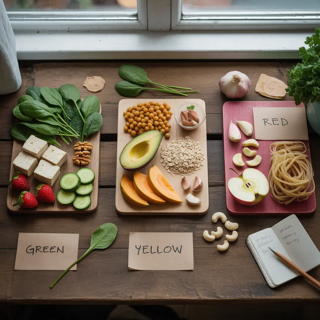 FODMAP traffic light guide for vegan foods to manage digestive health