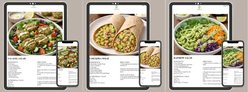 28-Day Vegan Meal Plan - Colorful Dish Selection Preview